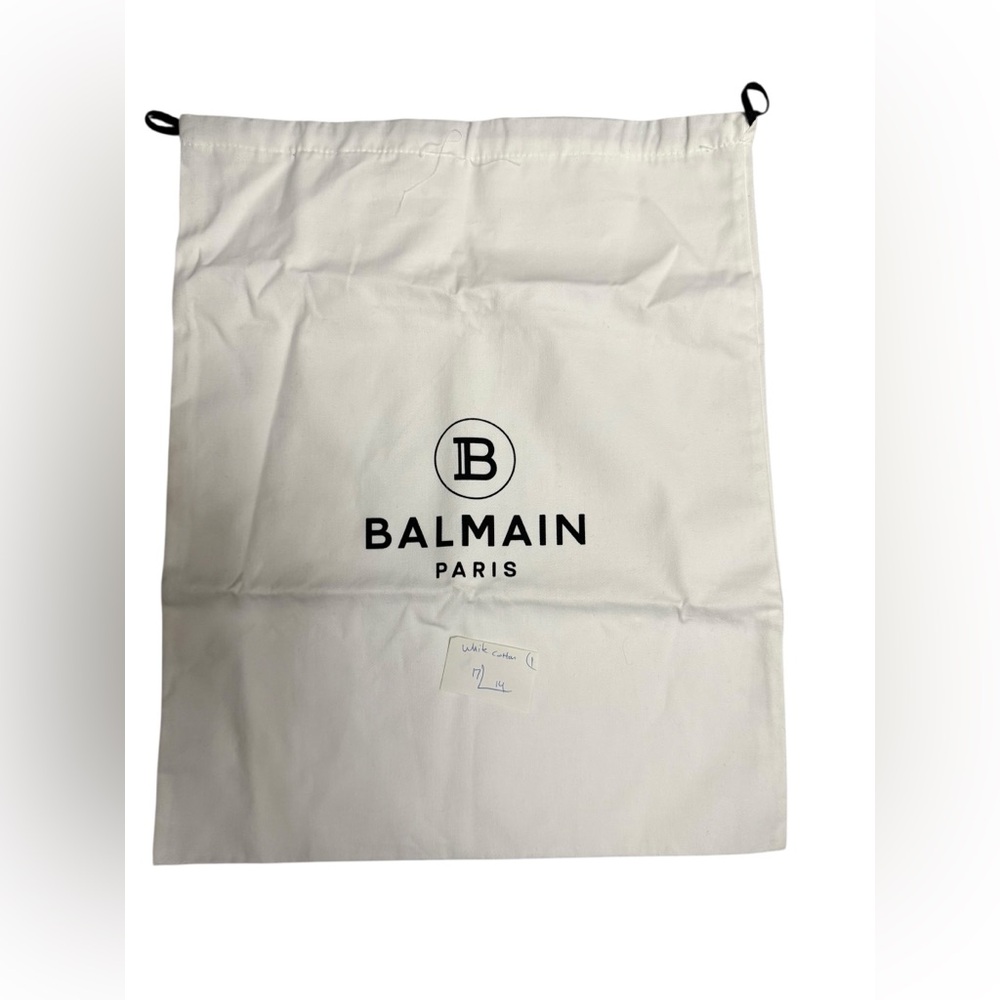 Balmain Ivory Drawstring Bag